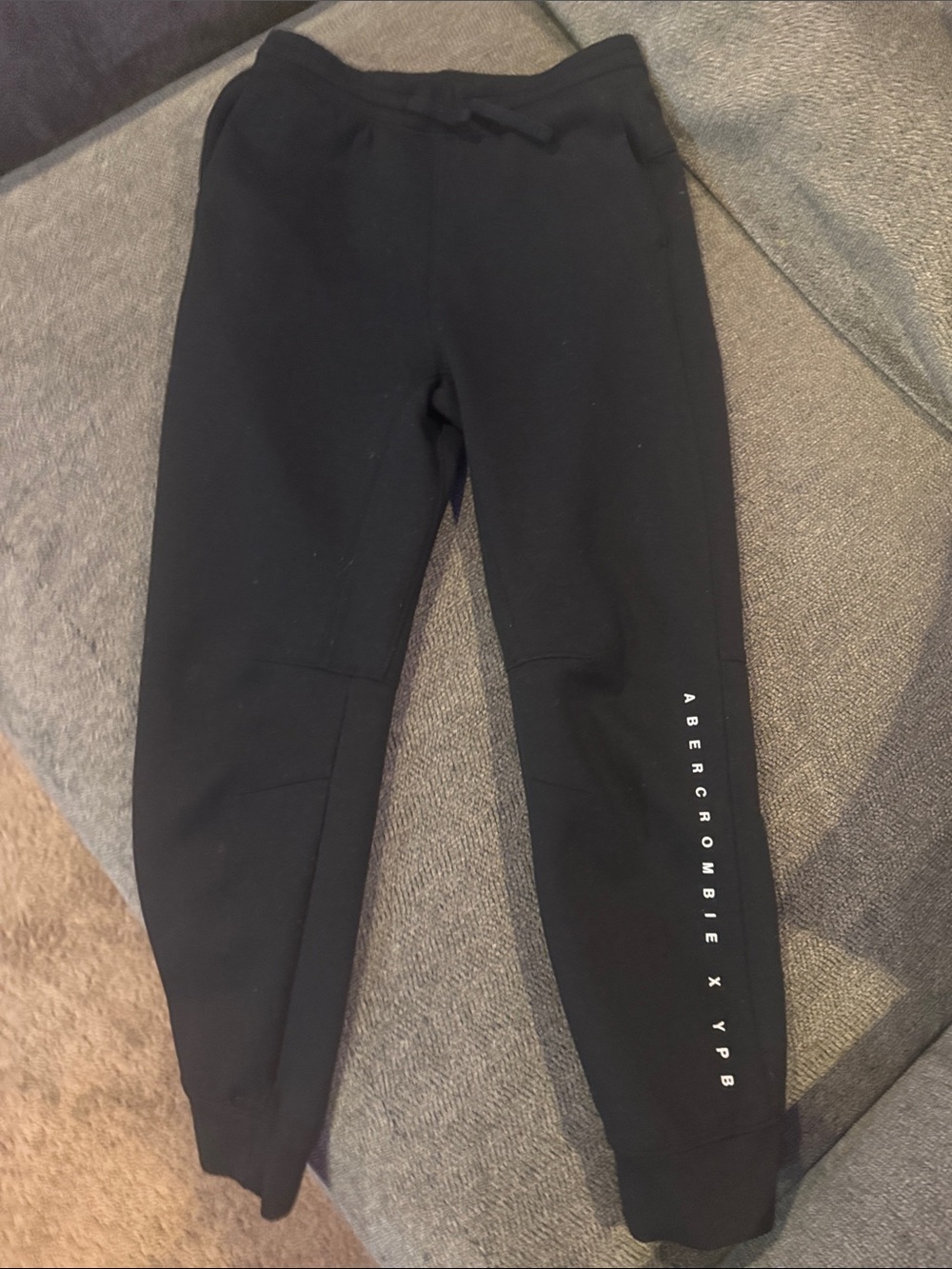 Abercrombie & Fitch Black Kids Sweatpant Joggers with Side Logo